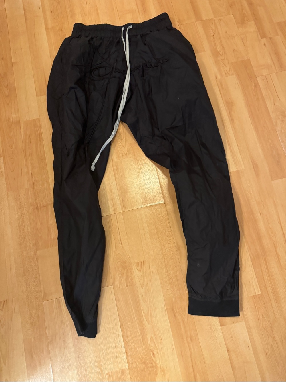 Rick Owens  Black Drawstring Track Pants